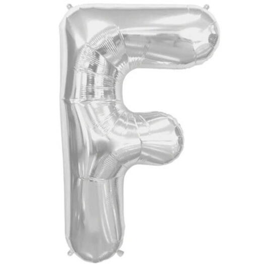 Letter F Silver Foil Balloon