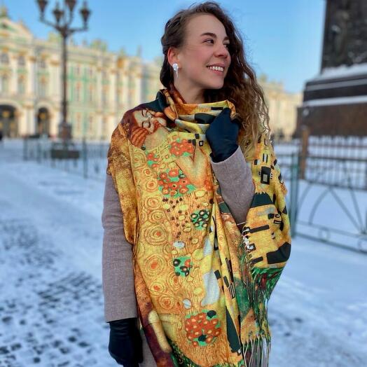 Палантин утеплённый «Живопись»