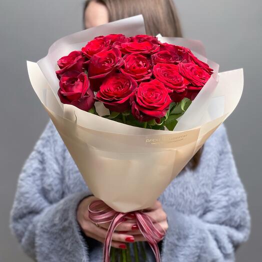 ❣️Акция ❣️15 тепличных красных роз