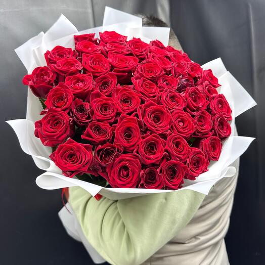 51 роза в белой упаковке💫😍