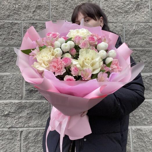 Букет «Ажурный» с французскими розами