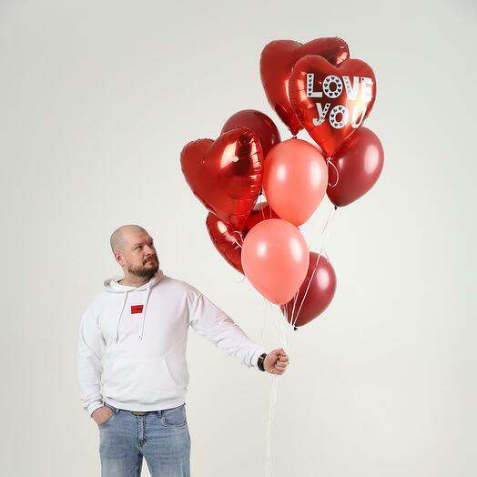 Cloud of balloons for your beloved - 9 pieces