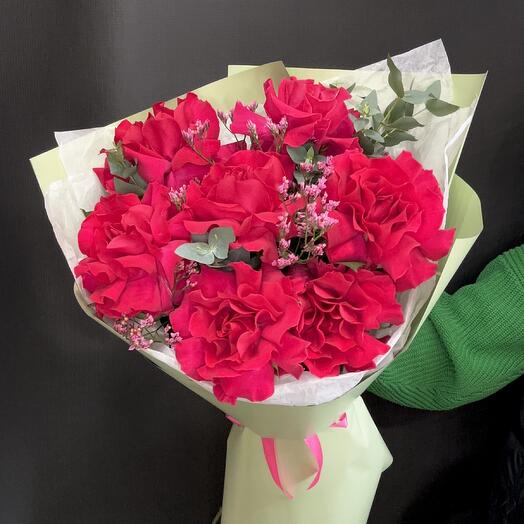 Большой букет с французскими розами