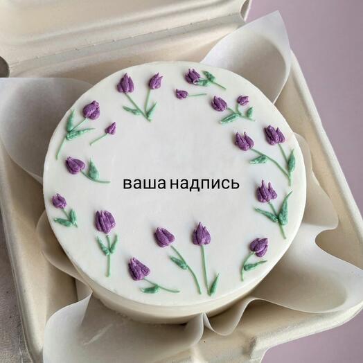 Бенто торт с тюльпанами