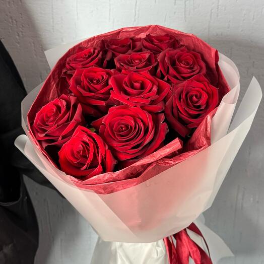 Ramo mono rosa roja