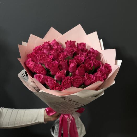 Малиновые розы 39 шт