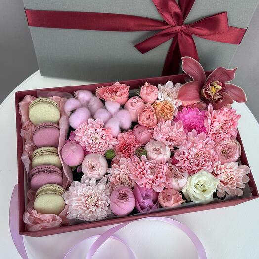 ✅a box with flowers and pasta