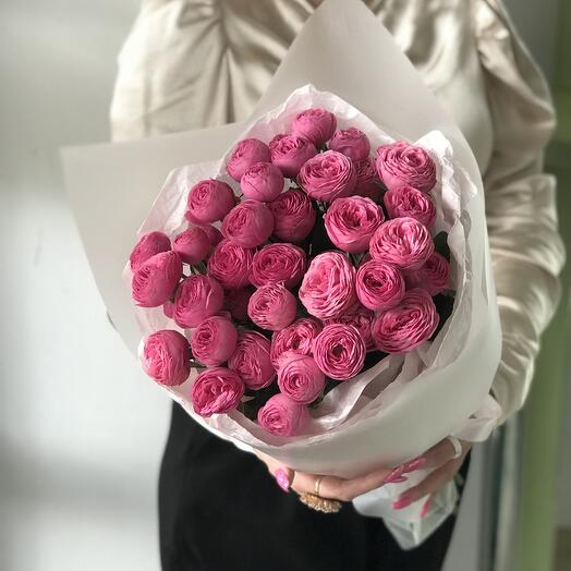 9 кустовых пионовидных роз Giselle Жизель букет 35 Buket flowers