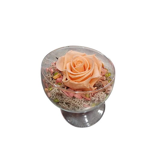 Rosa Preservada en copa de cristal