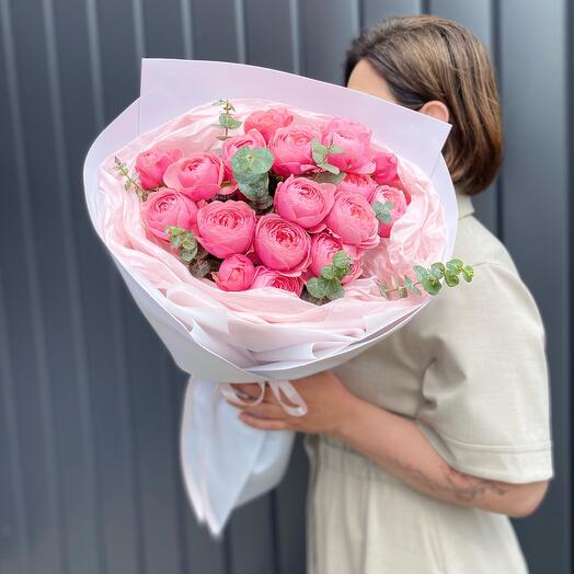 АКЦИЯ 🔥Букет розовая пионовидная роза🌸