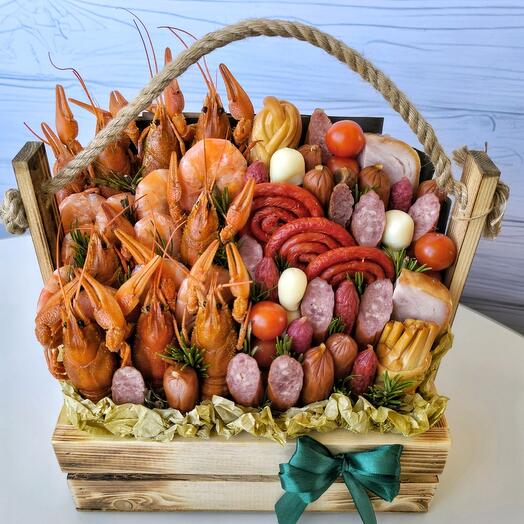 Композиция в ящике "Настоящий гурман"