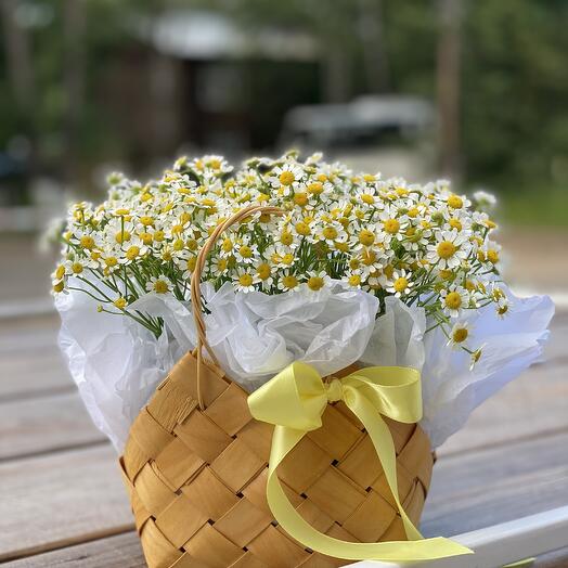 Корзина с ромашкой лукошко любви
