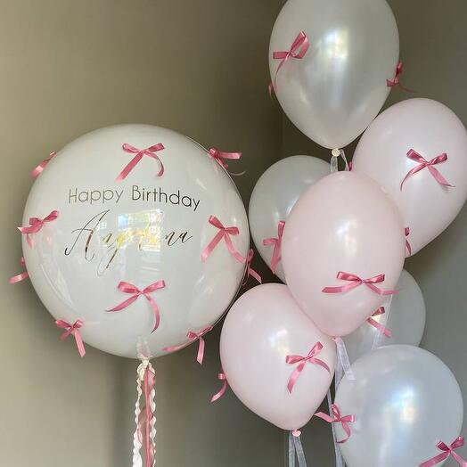 "Розовый бантик" (набор из 8 шаров)