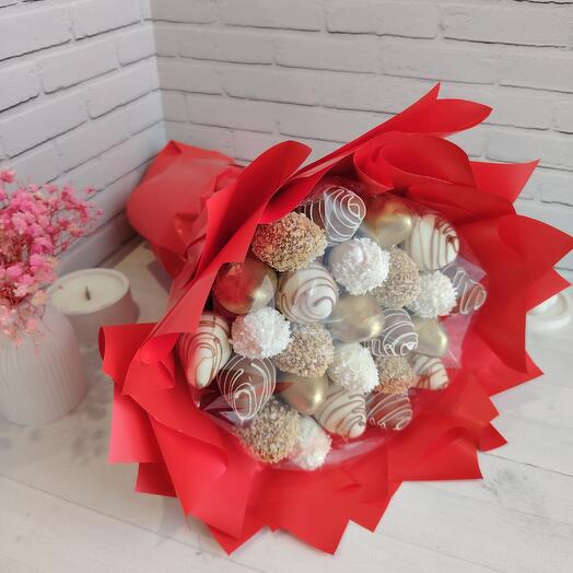 Ramo de fresas cubiertas de chocolate 35 piezas " para la Reina "