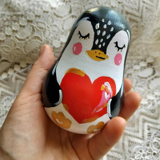 Неваляшка пингвин 🐧 ручная роспись