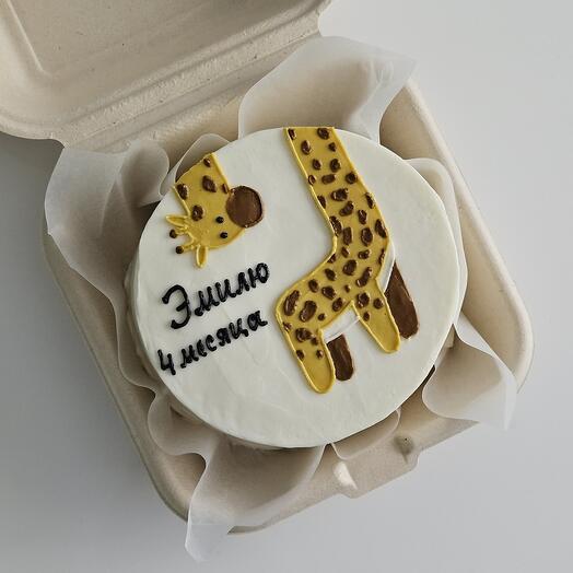 Бенто торт на каждый месяц с жирафом на день рождения