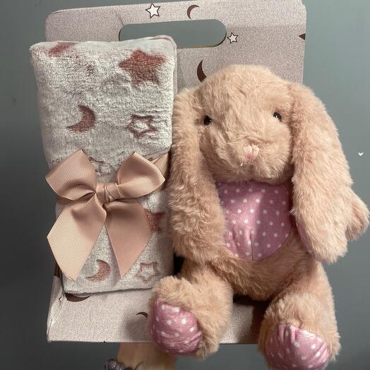 Игрушка зайка+пледик