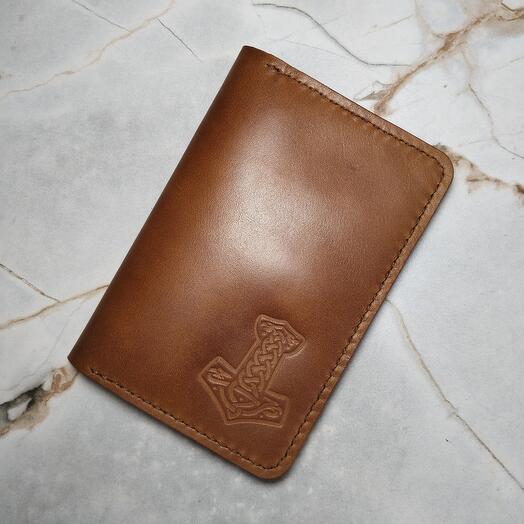 Обложка для документов из натуральной кожи ручной работы