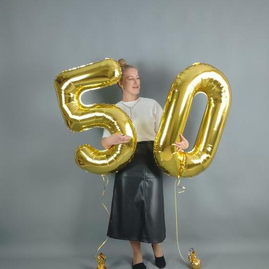 Шары цифры 50 золото