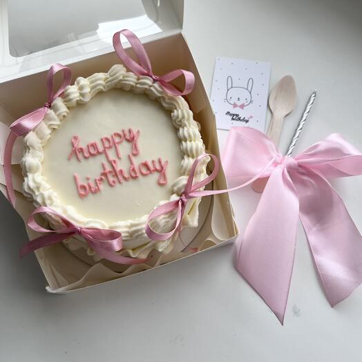 Бенто торт с бантиками happy birthday