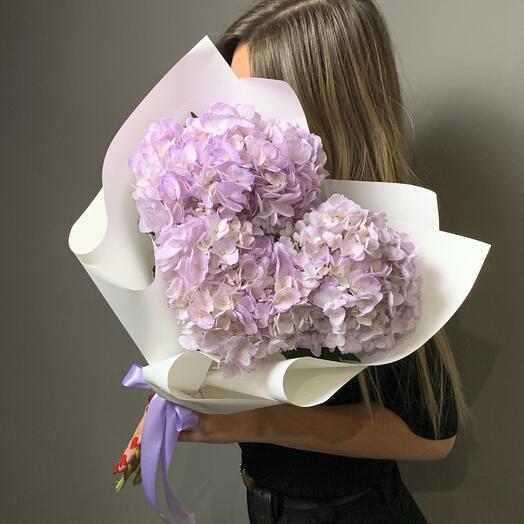 Bouquet of 3 lilac hydrangeas 50cm