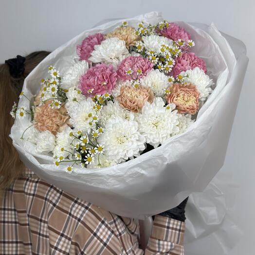 Хризантема, диантусы, матрикария (размер L)