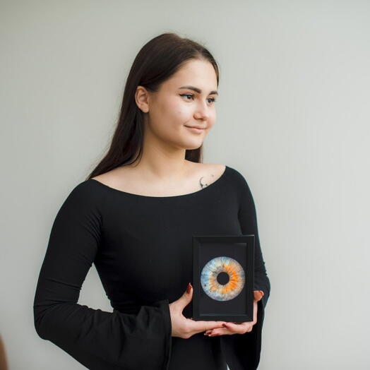 Подарочный сертификат «Фотография радужки глаза в рамке» (Формат А5, 1 радужка)