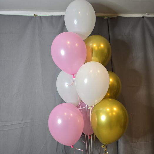 Фонтан из шаров "Золотая девочка "9шт