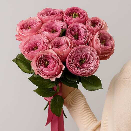 Букет из эксклюзивных пионовидных роз PEONY KISS