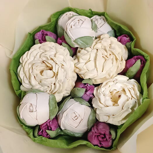 Букет из зефира ручной работы "Мамочке"