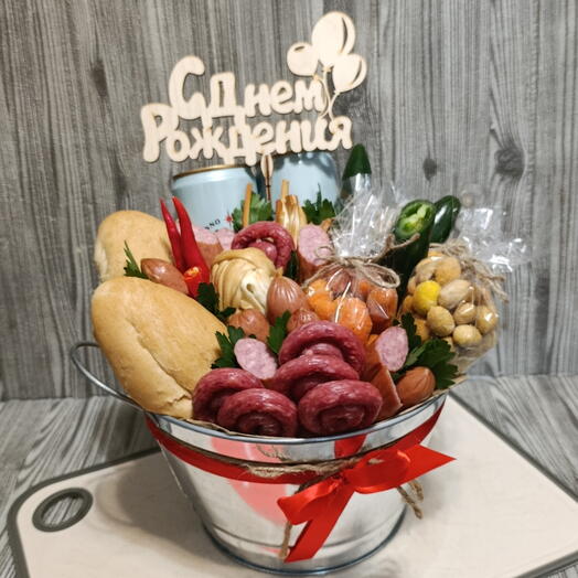 Набор закусок в декоративном ведре/ с др 🥳