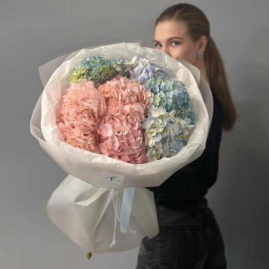 Букет из гортензий «Пломбир»