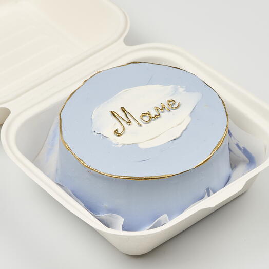 Бенто-тортик для мамы в голубом цвете на 8 марта