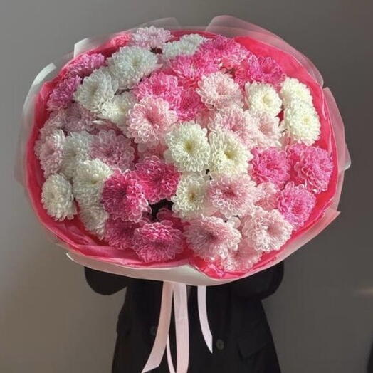 Нежные сердца ♥️ из 15 хризантем