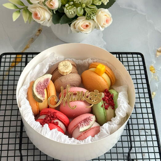 Макаронс ассорти 7 шт , в подарок маме, на день рождения, девушке