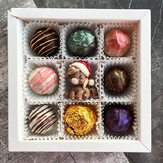 Набор трюфелей с символом года подарок для коллег, сотрудников