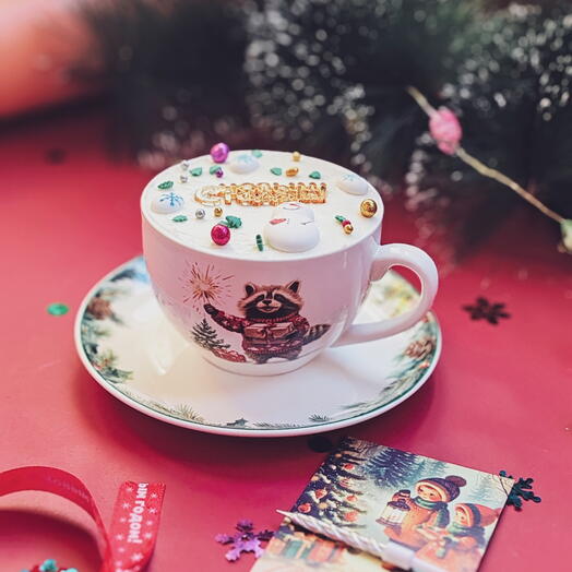 Торт в кружке на новый год и Рождество подарок