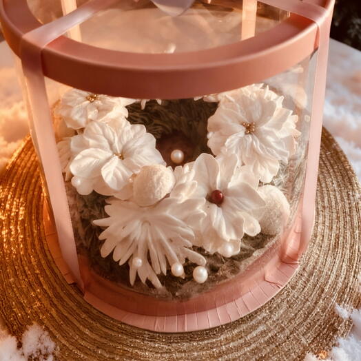 Зефирный новогодний рождественский венок