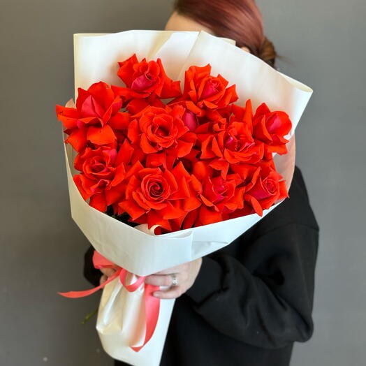 Монобукет из французской розы «Нина» 11 шт.🌹