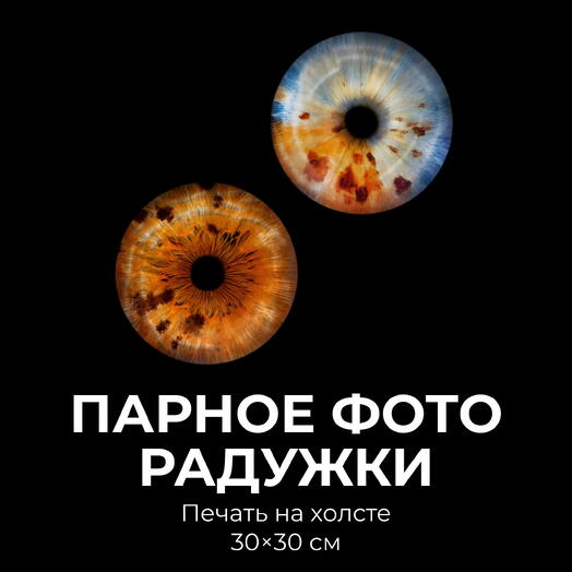 Парное фото радужки + Печать на холсте 30х30