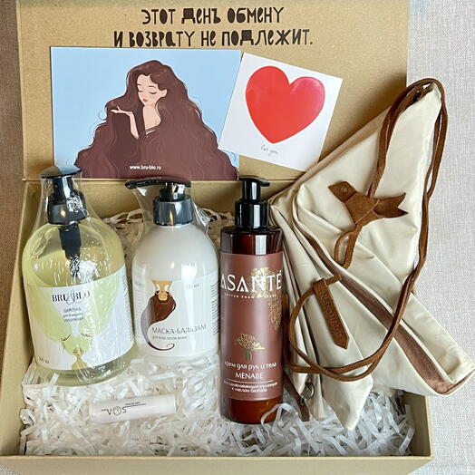 «С любовью в каждой детали» подарочный бьюти-набор для неё - уход для волос и тела, аксессуары