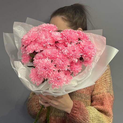 Монобукет из 3 кустовых хризантем