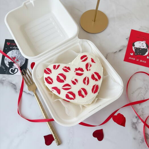 Бенто торт сердце на день влюбленных