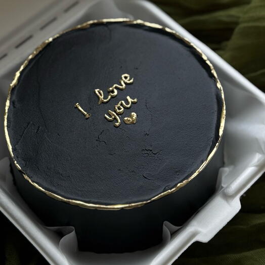 Бенто торт «I love you» черный