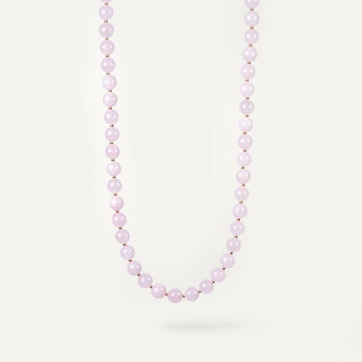 Ожерелье, колье Самшит Розовый кварц 14K 45 см (NEC1071)