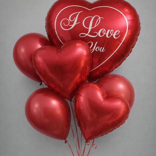 Набор воздушных шаров «Красные сердца»