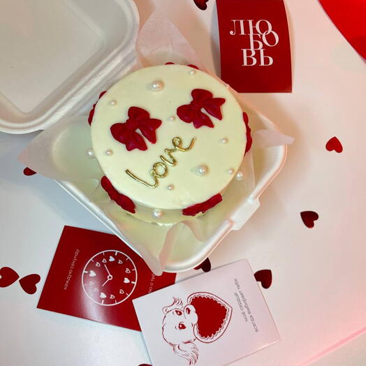 Бенто торт "Love" с бантами Девушке, жене,маме, любимой, подруге, парню,мужу