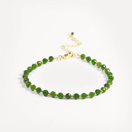 Браслет Ваниль Хромдиопсид 14K 19 см (BRA1130)