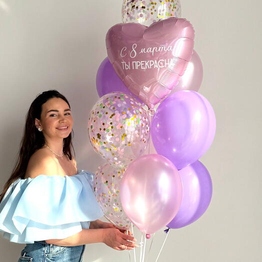 Букет на 8 марта из шаров "Лиловая нежность"