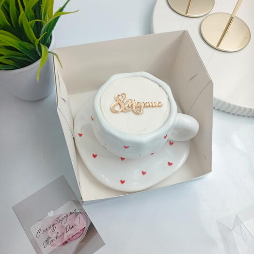 Торт в кружке 8 марта